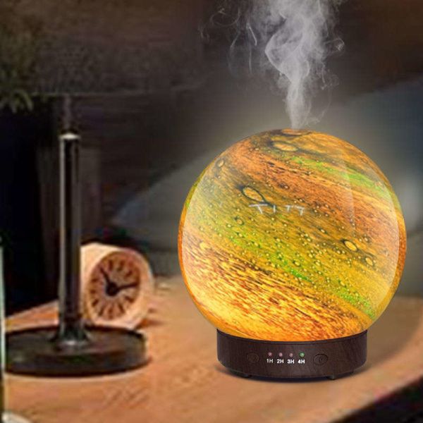 Buy HOMEFISH 3D Glass Design Essential Oil Diffusers Planet Humidifier 120ml at wholesale prices