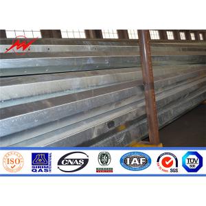 8 - 18m Hot Dip Galvanized Steel Utility Pole Gr65 Material Round / Conical