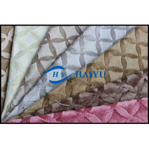 Commercial Non Slip Textile Upholstery Fabrics Embossed Minky Fabric