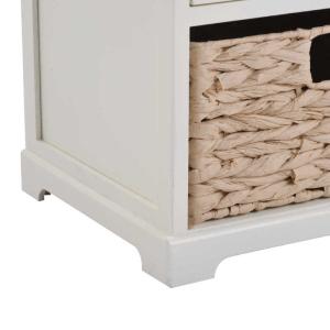 White Vintage 12.5lbs 33”H Livingroom End TableWith Basket Accent Style