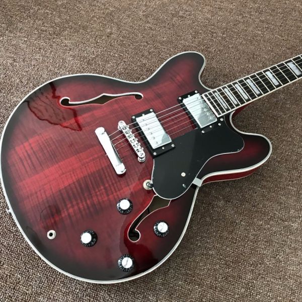 Hollow body JAZZ electric guitar maple top Jazz guitar, double F hole