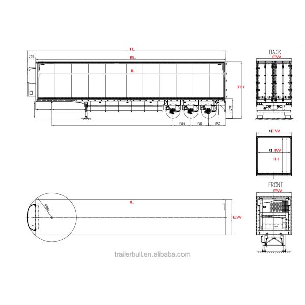 Aluminum Box Body 53ft Semi Trailer for Temperature-Controlled Fresh Food Transport