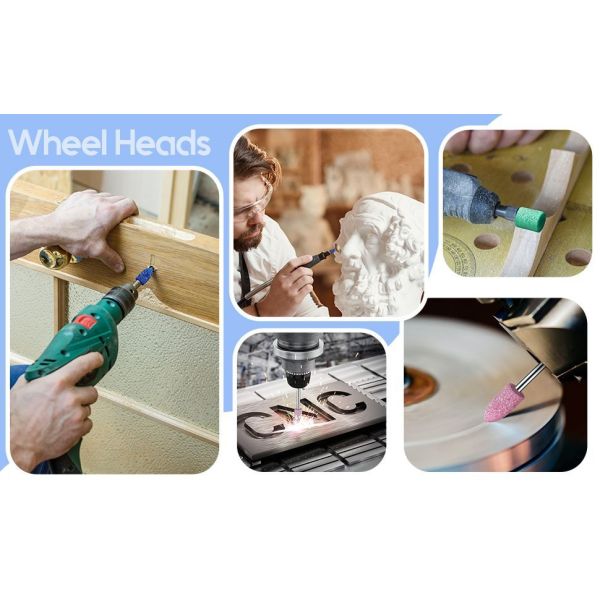 Grinding Mounted Points Aluminum Grinding Head Abrasive for Rust Removal Grinding Mounted Points Kit