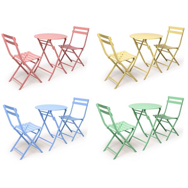 Traditional Charm Contemporary Function Folding Table and Chair Set for Courtyard