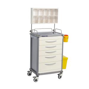 Extendable Hospital Medical Drug Cart , Tilt Medical Storage Trolley