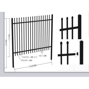 Boundary protection welded galvanized steel temporary picket fence tubular