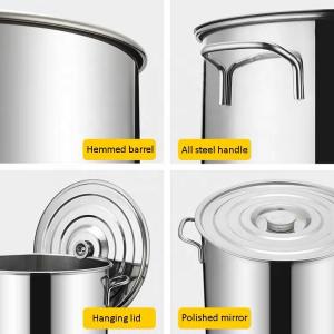 201 Stainless Steel Commercial Bucket Heavy Duty Cooking Pot