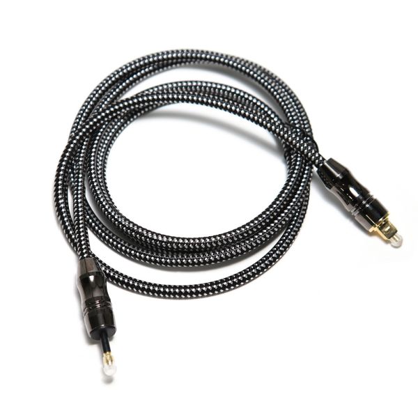 Digital Braided TOSLINK Optical Audio Cable Plated 4K Metal Connecotr For