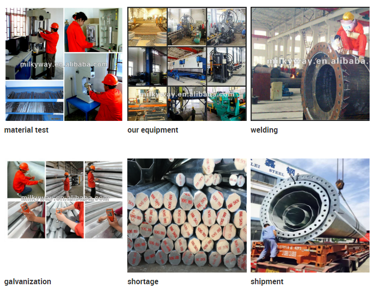 14m Long Single Section Steel Power Pole With Seamless Welding For Aesthetic Appeal In Philippines