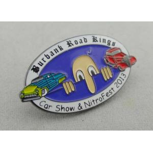 Die Struck Soft Enamel Pin With Iron Material , Black Nickel Plating