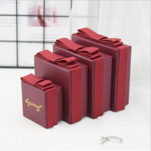 Quality Recycled Paper Jewelry Packaging Box With Ribbon Inner Support for sale