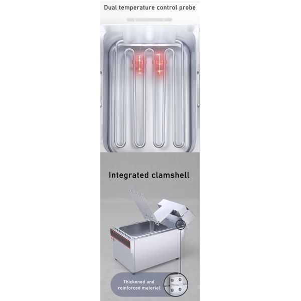 Stainless Steel Deep Fryer 13l Capacity Temperature Range 50-200C for Hotel Restaurant