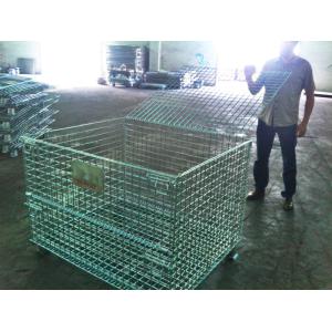 Transport Welded Steel Wire Mesh Pallet Cage With Cover Lid Protection