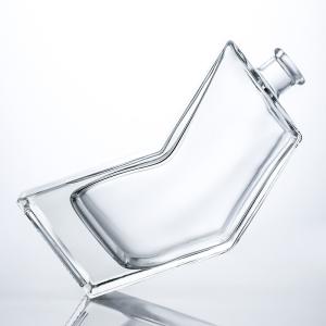 Unique Shape Glass Bottle for Rum Gin Vodka Cork Stopper Included