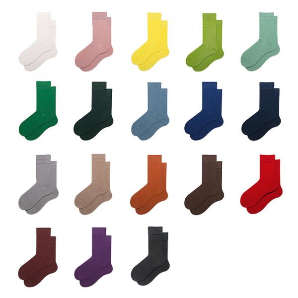 Retro Lady Cotton Loose Plain Coloured Socks Solid Color Tube