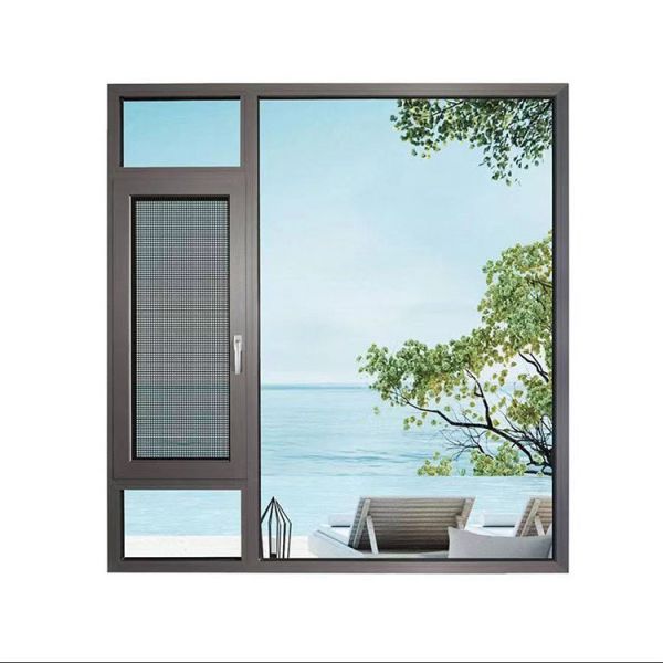 Australian Standard Aluminum Residential Casement Windows with Folding Screen