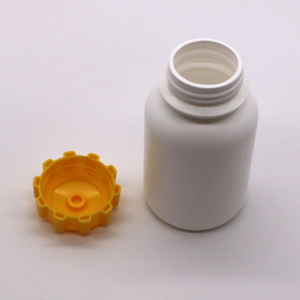 300cc HDPE Round Plastic Capsule Bottle with Screw Cap for Medicine Supplement Tablet
