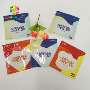 Printed Zipper Resealable Plastic Bag Packaging Cbd Gummy Candy Pouch Glossy