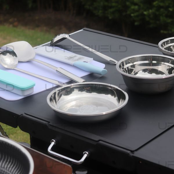 Multifunctional Aluminum Camping Table for Easy Cooking and BBQ in Outdoor Activities