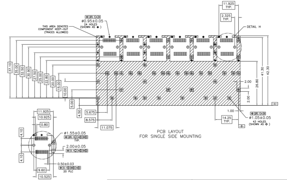 1 * 6 Ports SFP Cage Connector Dust Plug Cap Cover Communication Module