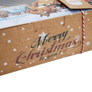 Christmas Cookie Boxes with Clear Lid Window Customized Die Cut Bakery Cup Cake