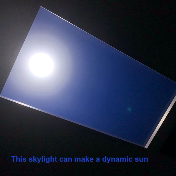 60x60cm Indoor Sun Lamp Artificial Skylight with Real Sun Tracking Adjustable Brightness Color Temperature 6500K