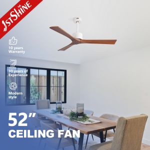 52 Inch Solid Wood Ceiling Fan Quiet DC Motor Modern Design for Living Room and