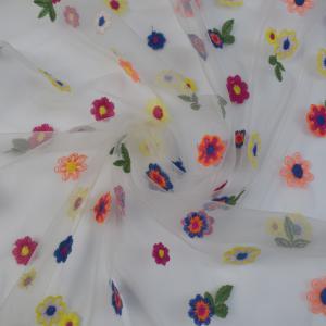 Spandex embroidered Brocade Jacquard Elastic Mesh Fabric