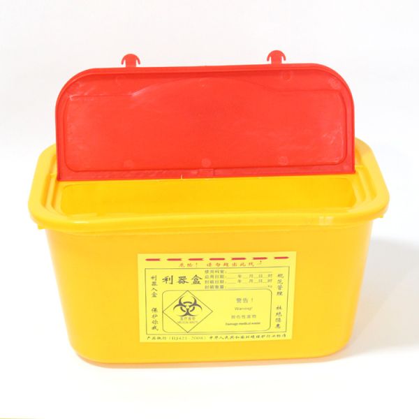 Medical waste needle Swing lid storage box disposable sharps box biochemical box for hospital