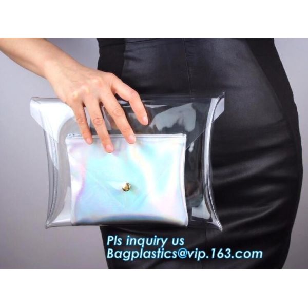 Eco-friendly Practical Waterproof Transparent Zipper Hand Bag PVC Cosmetic