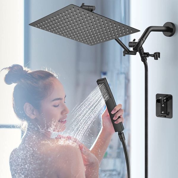 Bathroom shower cabin mixer 12 inch ceiling water saving flow 360 degrees rotating rainfall thermostatic shower head