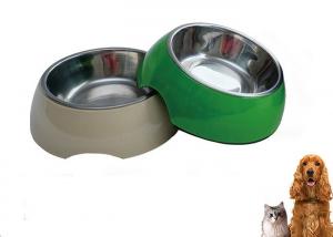 Quality 6.93'' Plastic Pet Bowls Custom Made Design Stainless Steel For Dogs With Various Color for sale