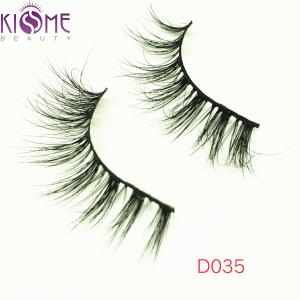 Quality Cruelty Free Fashion Natural Mink Eyelashes Black Band 0.01~0.15 Mm Thickness D035 for sale