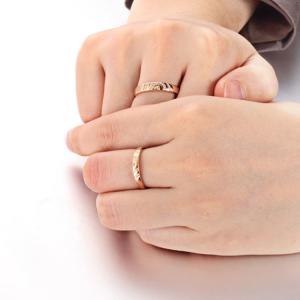 18K Rose Gold Daimonds Couple Wedding Band Ring (GDR009)