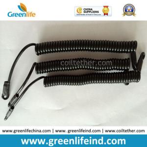 Strong Plastic spiral Coil Lanyard Safety Tethers Black