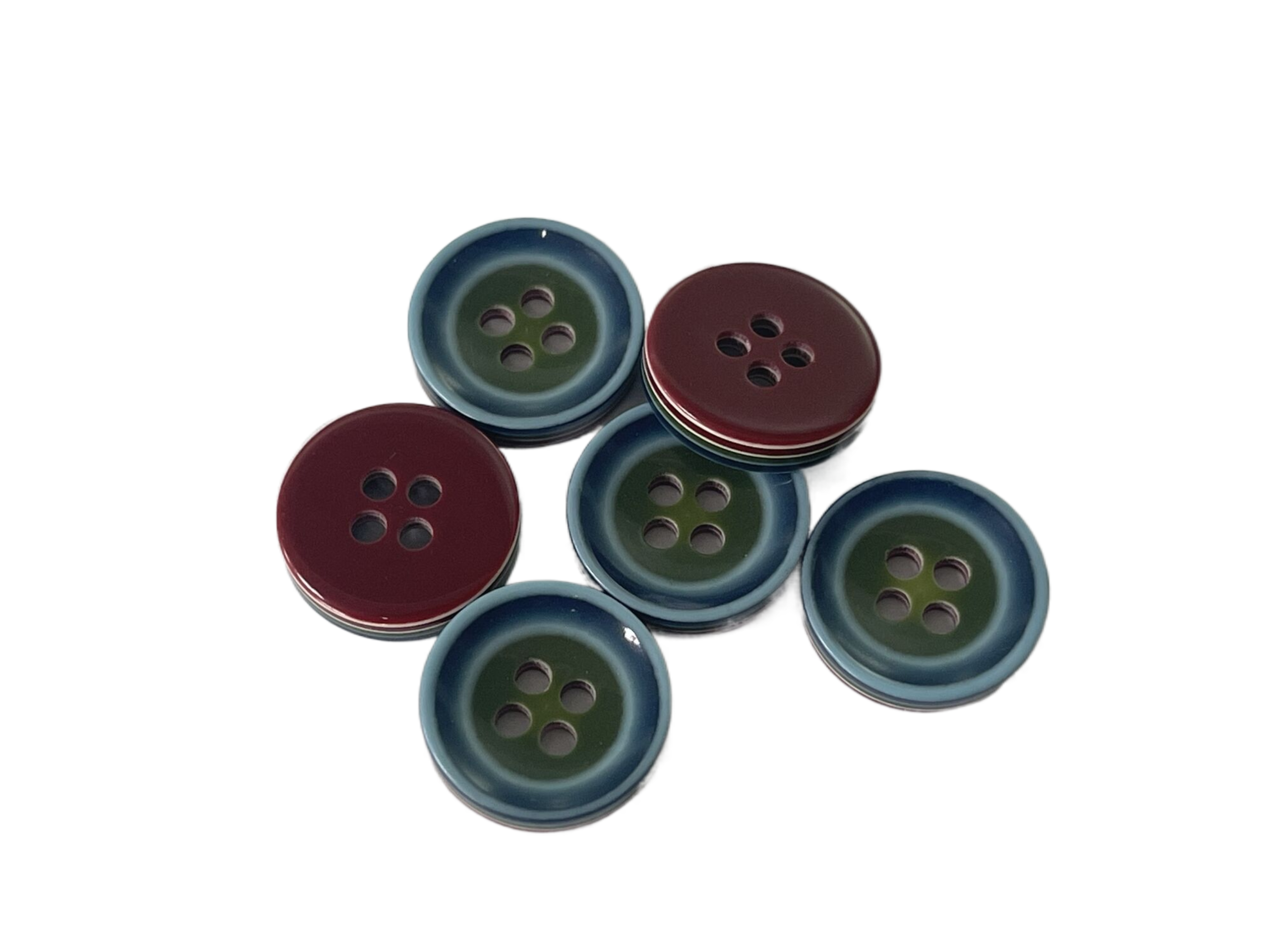 Fancy Eight Layers Colorful 4 Hole Plastic Buttons In 28L For Garment Accessories DIY