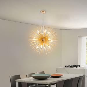 Nordic Artistic LED Aluminum Dandelion Chandelier Hanging Lamps sputnik