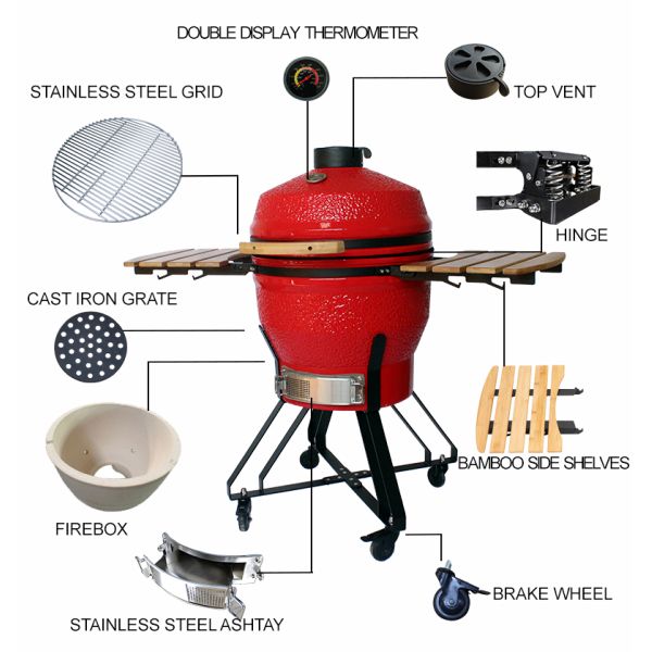 KIMSTONE the Most Popular of 22 Inch OUTDOOR Kamado Kitchen Restaurant Charcoal Griller