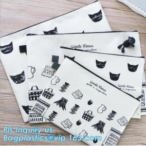 Solid Color Canvas Pencil Case Stationery Pencil Bag, Canvas stationery storage