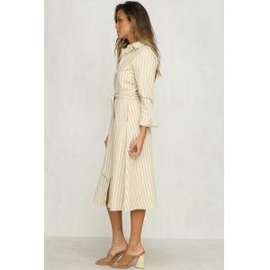 2018 Women Clothing Striped Casual Office Dress