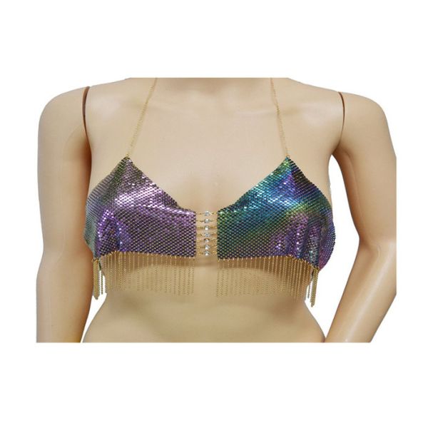 Buy Wedding Aluminum Sequin Lace Fabric / 10mm Flexible Metal Mesh Fabric at wholesale prices