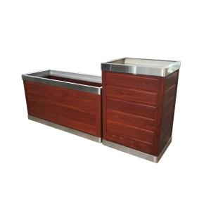 Outdoor Stainless Steel Planter With Transfer Wood Grain For Riverbanks And Parks