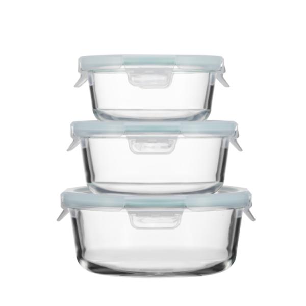 4-Lock Custom Glass Food Container with Back to School Design and Oven Safe High