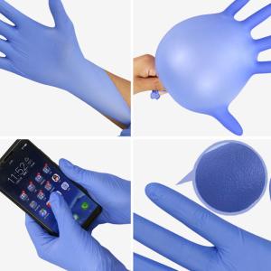 Blue Large Nitrile Gloves Medical Examination Industrial Multi Use Disposable