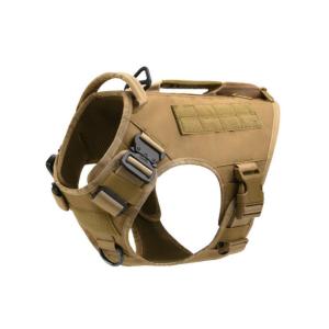 Plastic Tactical Dog Harness For Hiking Training Brown