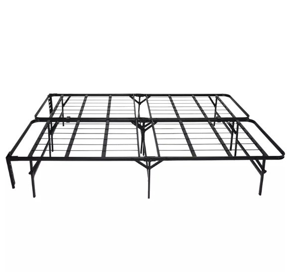 Folded Yes Metal Double Folding Bed Frame With Storage Space for Queen Size in