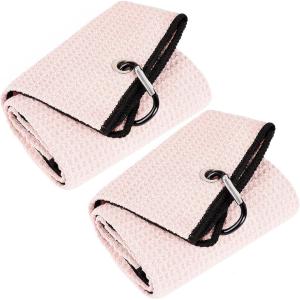 Soft Comfortable Microfiber Waffle Golf Towel Anti Bacterial Treatment