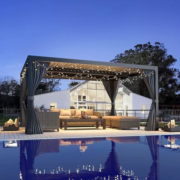 Durable & Stylish Metal Gazebos With Retractable Roofs For Outdoor Living