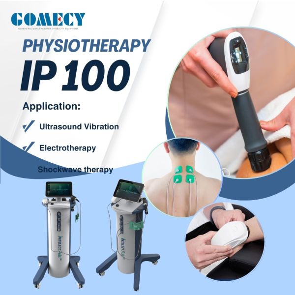 Vertical 4 Wheels Easy Moving Shockwave Therapy Machine Electotherapy Ultrasound