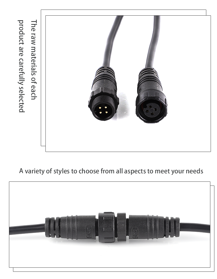 Customized M14 Male And Female Waterproof Plug Outdoor Photovoltaic New Energy LED Light Cable